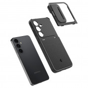 Spigen Optik Armor Case - тънък качествен силиконов (TPU) калъф с капак за камерата за Samsung Galaxy S24 (черен) 10