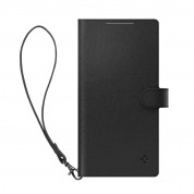 Spigen Wallet S Plus Case - кожен калъф, тип портфейл и поставка за Samsung Galaxy S24 Ultra (черен) 2