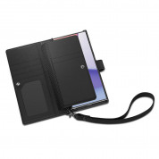 Spigen Wallet S Plus Case - кожен калъф, тип портфейл и поставка за Samsung Galaxy S24 Ultra (черен) 5