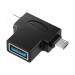 Vention USB-A to USB-C and Micro USB OTG Adapter - OTG адаптер от USB-A женско към USB-C и Micro USB мъжко (черен)  1