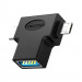 Vention USB-A to USB-C and Micro USB OTG Adapter - OTG адаптер от USB-A женско към USB-C и Micro USB мъжко (черен)  3