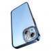 Baseus Glitter Hybrid Protection Set - хибриден удароустойчив кейс и стъклено защитно покритие за дисплея на iPhone 14 (син-прозрачен) 6