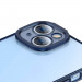 Baseus Glitter Hybrid Protection Set - хибриден удароустойчив кейс и стъклено защитно покритие за дисплея на iPhone 14 (син-прозрачен) 5