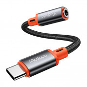 Mcdodo USB-C Male to 3.5mm Female Audio Adapter - активен кабел USB-C мъжко към 3.5 мм женско за устройства с USB-C порт (11 см) (черен) 