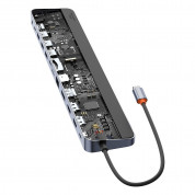 Baseus Elite Joy Series 12-in-1 USB-C Notebook Hub v2 (WKSX030213) - мултифункционален хъб за свързване на допълнителна периферия за Macbook и USB-C устройства (сив) 3