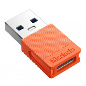 Mcdodo USB-C to USB 3.0 Adapter - адаптер от USB-A мъжко към USB-C женско за мобилни устройства с USB-C порт (оранжев) 