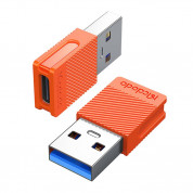 Mcdodo USB-C to USB 3.0 Adapter - адаптер от USB-A мъжко към USB-C женско за мобилни устройства с USB-C порт (оранжев)  1