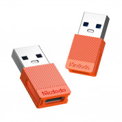 Mcdodo USB-C to USB 3.0 Adapter - адаптер от USB-A мъжко към USB-C женско за мобилни устройства с USB-C порт (оранжев)  2