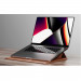INVZI Vegan Leather Sleeve With Stand Function - кожен кейс с поставка за MacBook Pro 16 M2 (2023), MacBook Pro 16 M1 (2021), MacBook Air 15 M2 (2023) (кафяв) 4