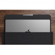 INVZI Vegan Leather Sleeve With Stand Function - кожен кейс с поставка за MacBook Pro 16 M2 (2023), MacBook Pro 16 M1 (2021), MacBook Air 15 M2 (2023) (черен) 3