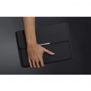 INVZI Vegan Leather Sleeve With Stand Function - кожен кейс с поставка за MacBook Pro 16 M2 (2023), MacBook Pro 16 M1 (2021), MacBook Air 15 M2 (2023) (черен) 2