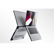 INVZI Hardshell Hybrid Case - удароустойчив хибриден кейс за Apple MacBook Pro 16 M1 (2021), MacBook Pro 16 M2 (2023) (черен-прозрачен) 2