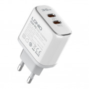 LDNIO Wall Charger 2xUSB-C 35W With USB-C To Lightning Cable (white) 2