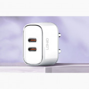 LDNIO Wall Charger 2xUSB-C 35W With USB-C To Lightning Cable (white) 4