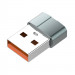 LDNIO USB-A to USB-C Adapter - адаптер от USB-A мъжко към USB-C женско за мобилни устройства с USB-C порт (сив)  4