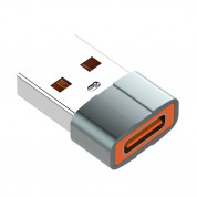 LDNIO USB-A to USB-C Adapter - адаптер от USB-A мъжко към USB-C женско за мобилни устройства с USB-C порт (сив)  2