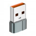 LDNIO USB-A to USB-C Adapter - адаптер от USB-A мъжко към USB-C женско за мобилни устройства с USB-C порт (сив)  2