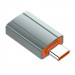 LDNIO USB-C to USB-A Adapter OTG - адаптер от USB-C мъжко към USB-A женско за мобилни устройства с USB-C порт (сив)  2