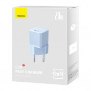 Baseus GaN 5 Mini Fast Wall Charger 20W (CCGN050103) - захранване за ел. мрежа с USB-C изход с технология за бързо зареждане (светлосин)  6