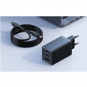 Mcdodo GaN Fast Wall Charger 67W (CH-1544)- захранване за ел. мрежа за лаптопи, смартфони и таблети с USB-A и 2xUSB-C изходи с технология за бързо зареждане и USB-C към Lightning кабел (черен) 3