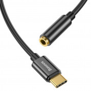 Baseus USB-C Male 3.5mm Female Audio Adapter L54 - активен адаптер USB-C към 3.5 мм аудио изход за устройства с USB-C порт (черен) 3