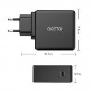 Choetech Fast Wall Charger USB-C 60W - захранване за ел. мрежа с USB-C изход и технология за бързо зареждане (черен) 4