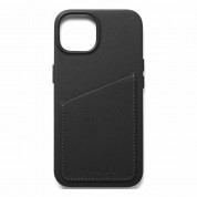 Mujjo Full Leather MagSafe Wallet Case - премиум кожен (естествена кожа) кейс с MagSafe за iPhone 15, iPhone 14, iPhone 13 (черен) 2