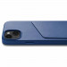 Mujjo Full Leather MagSafe Wallet Case - премиум кожен (естествена кожа) кейс с MagSafe за iPhone 15, iPhone 14, iPhone 13 (син) 5