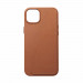 Mujjo Full Leather Wallet Case - премиум кожен (естествена кожа) кейс за iPhone 15 Plus, iPhone 14 Plus (кафяв) 2