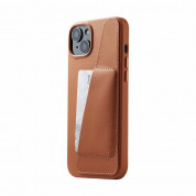 Mujjo Full Leather Wallet Case for iPhone 15 Plus, iPhone 14 Plus (tan)