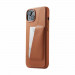 Mujjo Full Leather Wallet Case - премиум кожен (естествена кожа) кейс за iPhone 15 Plus, iPhone 14 Plus (кафяв) 1
