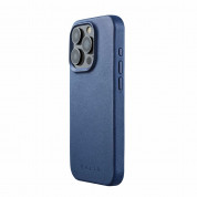 Mujjo Full Leather MagSafe Case - премиум кожен (естествена кожа) кейс с MagSafe за iPhone 15 Pro (син)