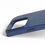 Mujjo Full Leather MagSafe Case - премиум кожен (естествена кожа) кейс с MagSafe за iPhone 15 Pro (син) 8
