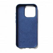 Mujjo Full Leather MagSafe Case - премиум кожен (естествена кожа) кейс с MagSafe за iPhone 15 Pro (син) 4
