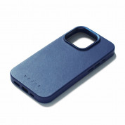Mujjo Full Leather MagSafe Case - премиум кожен (естествена кожа) кейс с MagSafe за iPhone 15 Pro (син) 3