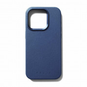 Mujjo Full Leather MagSafe Case - премиум кожен (естествена кожа) кейс с MagSafe за iPhone 15 Pro (син) 1