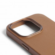 Mujjo Full Leather MagSafe Case - премиум кожен (естествена кожа) кейс с MagSafe за iPhone 15 Pro (кафяв) 9