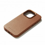 Mujjo Full Leather MagSafe Case - премиум кожен (естествена кожа) кейс с MagSafe за iPhone 15 Pro (кафяв) 3
