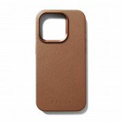 Mujjo Full Leather MagSafe Case - премиум кожен (естествена кожа) кейс с MagSafe за iPhone 15 Pro (кафяв) 1