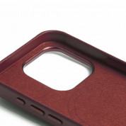 Mujjo Full Leather MagSafe Case - премиум кожен (естествена кожа) кейс с MagSafe за iPhone 15 Pro (червен) 10