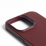 Mujjo Full Leather MagSafe Case - премиум кожен (естествена кожа) кейс с MagSafe за iPhone 15 Pro (червен) 9