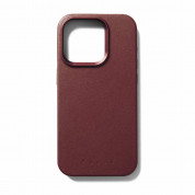 Mujjo Full Leather MagSafe Case - премиум кожен (естествена кожа) кейс с MagSafe за iPhone 15 Pro (червен) 1