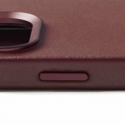 Mujjo Full Leather MagSafe Case - премиум кожен (естествена кожа) кейс с MagSafe за iPhone 15 Pro (червен) 7