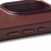 Mujjo Full Leather MagSafe Case - премиум кожен (естествена кожа) кейс с MagSafe за iPhone 15 Pro (червен) 6