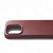 Mujjo Full Leather MagSafe Case - премиум кожен (естествена кожа) кейс с MagSafe за iPhone 15 Pro (червен) 2