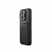 Mujjo Full Leather MagSafe Wallet Case - премиум кожен (естествена кожа) кейс с MagSafe за iPhone 15 Pro (черен) 1