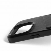 Mujjo Full Leather MagSafe Wallet Case - премиум кожен (естествена кожа) кейс с MagSafe за iPhone 15 Pro (черен) 9