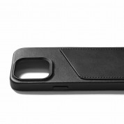 Mujjo Full Leather MagSafe Wallet Case - премиум кожен (естествена кожа) кейс с MagSafe за iPhone 15 Pro (черен) 3