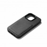 Mujjo Full Leather MagSafe Wallet Case - премиум кожен (естествена кожа) кейс с MagSafe за iPhone 15 Pro (черен) 4