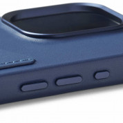 Mujjo Full Leather MagSafe Wallet Case - премиум кожен (естествена кожа) кейс с MagSafe за iPhone 15 Pro (син) 7